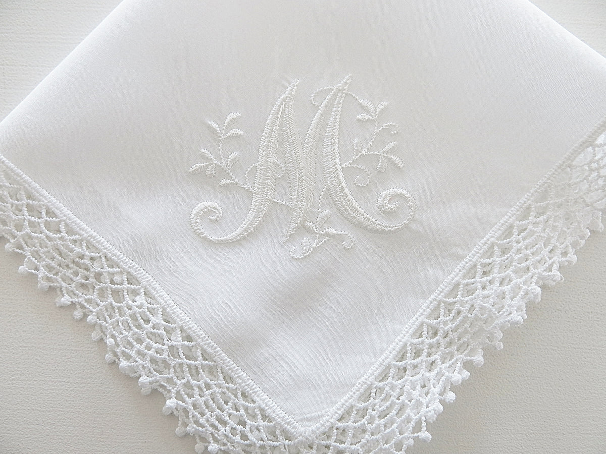 Monogram Heart Pillow Cases With Custom Embroidered Border / 