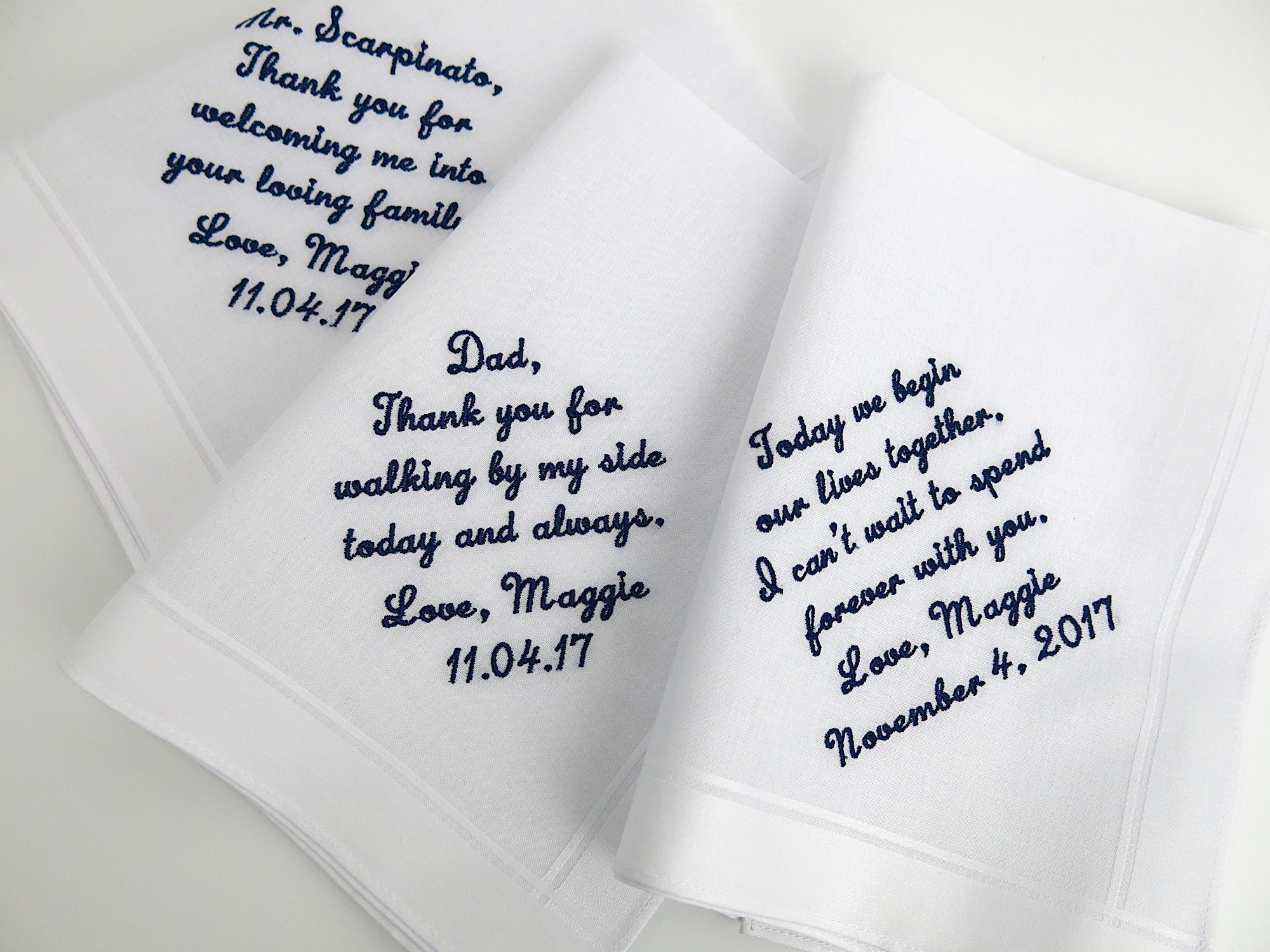 Wedding Handkerchiefs for Father of the Bride