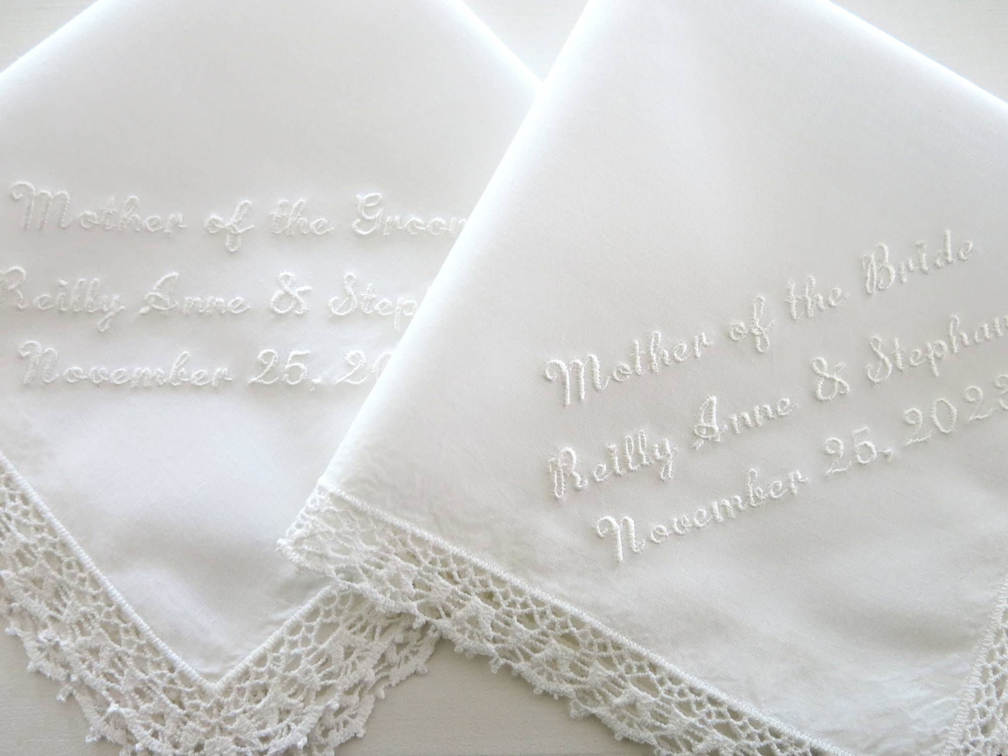 Mother of the Bride/Groom Handkerchief with Names & Date