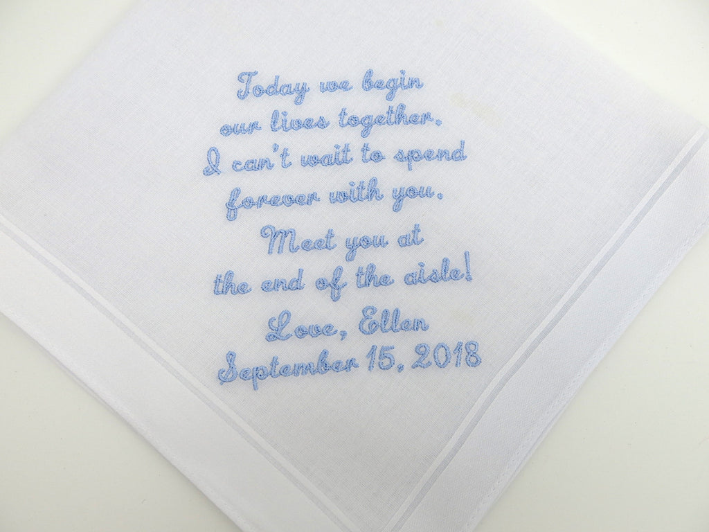Wedding Handkerchief with Message for the Groom