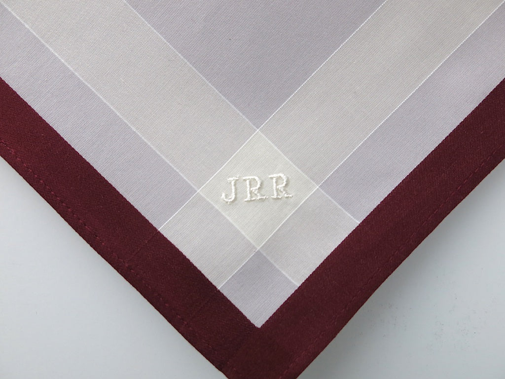Set of 3 Assorted Color Fine Cotton Mens Handkerchiefs, Style No. 2048