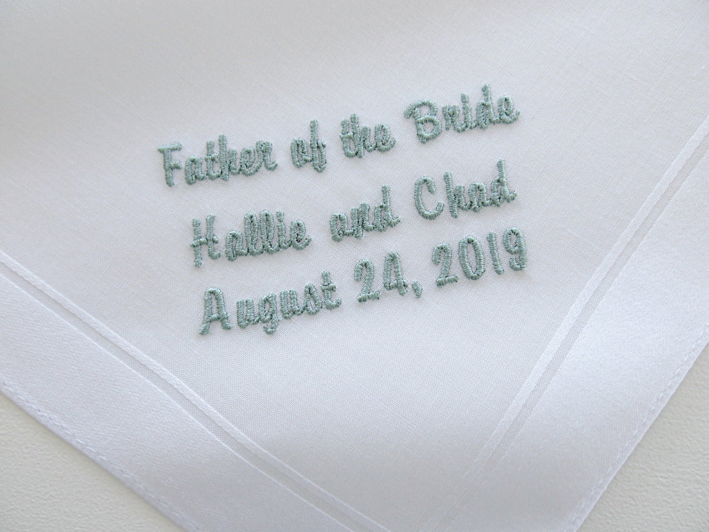 Father of the Bride/Groom Handkerchief with Names & Date